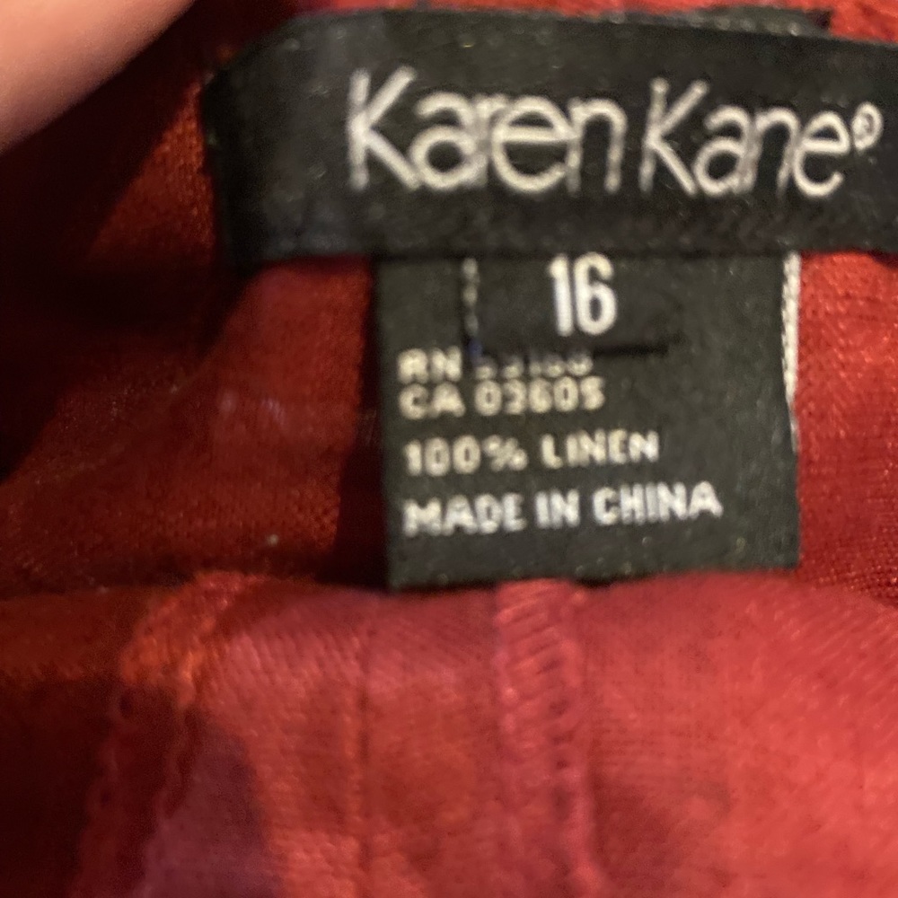 Long new skirt with tie at waist in white same as design in wine color